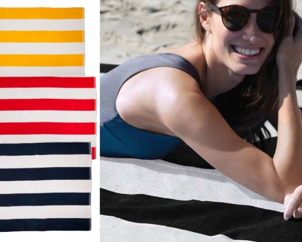 PTS-0025 Striped Custom Beach Towels Australia