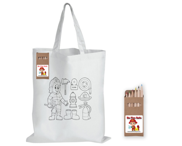 CJB019 - Kids Long handle colouring shopping bags