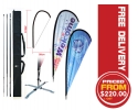 Large tear drop banners