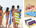 QQ0-998 Striped Microfiber Quick Dry Beach Towel